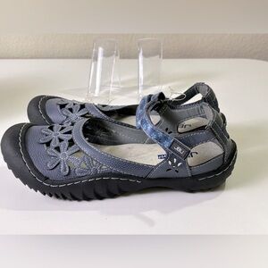 JBU By Jambu Blue Belerose Encore Leather Floral Slip On Comfort Shoes 7.5
